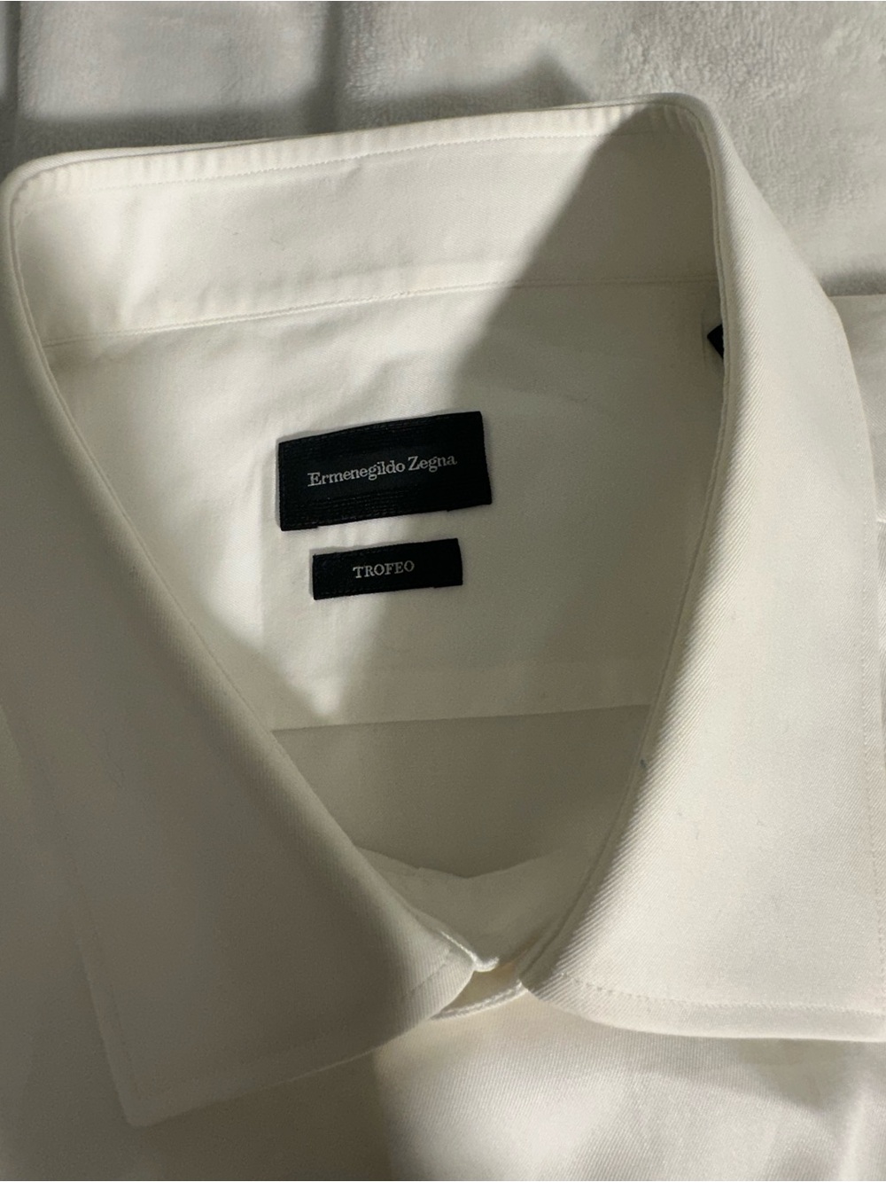 Ermenegildo Zegna Men's Trofeo Dress Shirt White, 46/18 Regular Fit, Retail $375